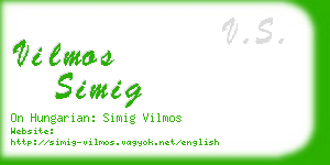 vilmos simig business card